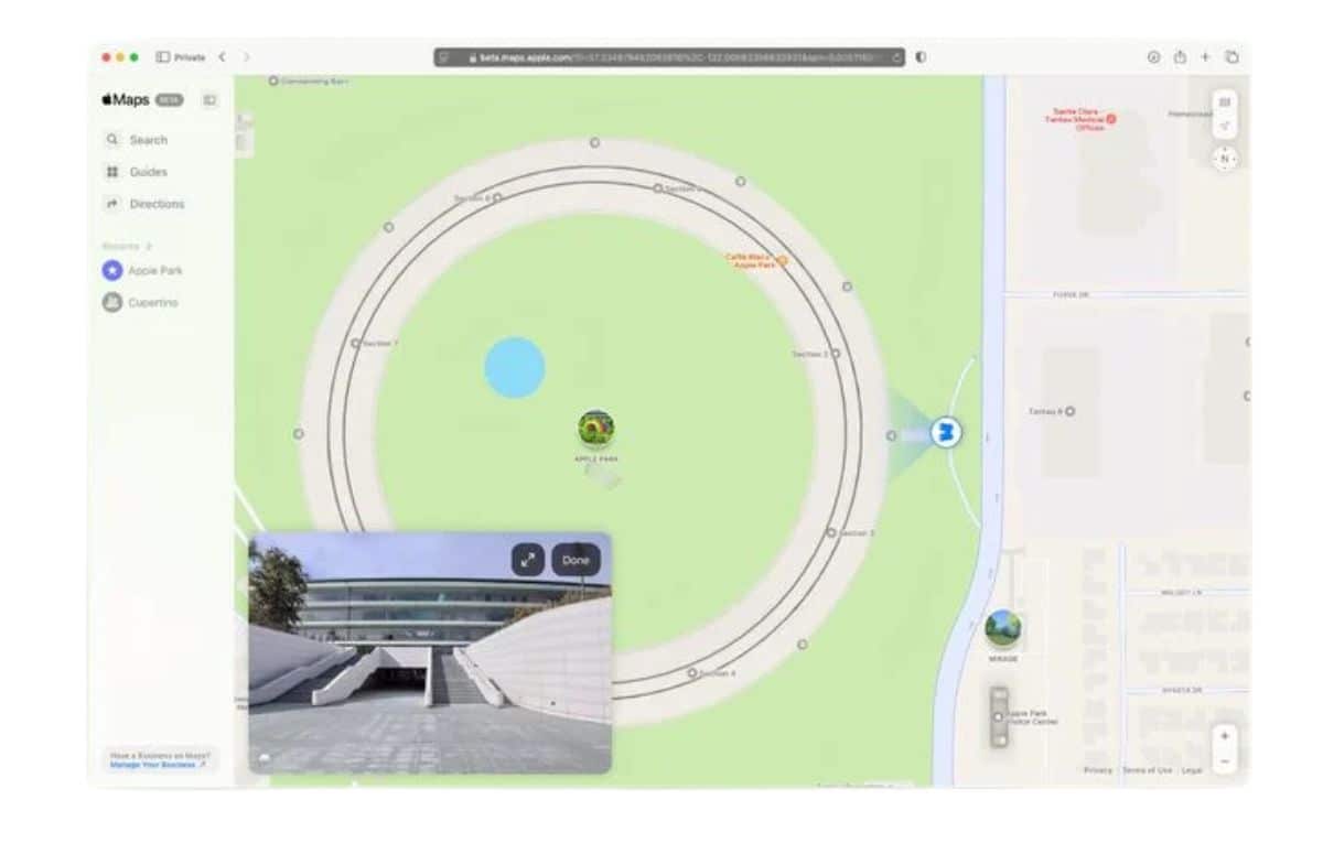آبل تتيح ميزة “انظر في الأنحاء” في خرائطها في الويب